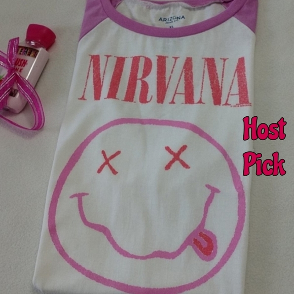 Arizona Jean Company Other - Nirvana Girls Tee Tank Top Tee Arizona Jean Co Pink Color Block Smiley Face XXL
